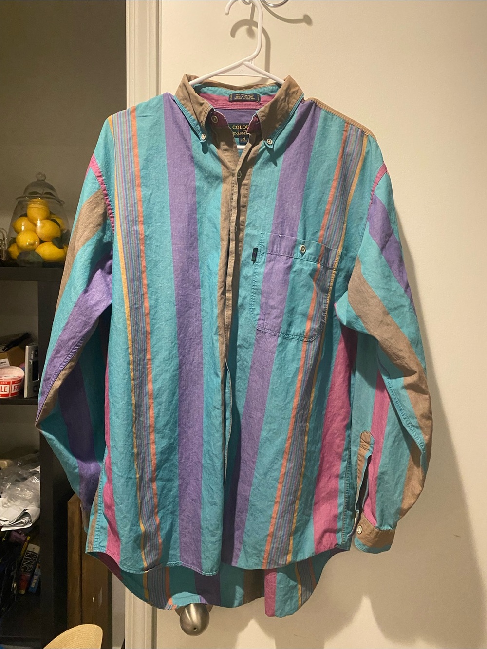 Vintage Colours by Alexander Julian Men’s M Classic 90’s Striped Button Down